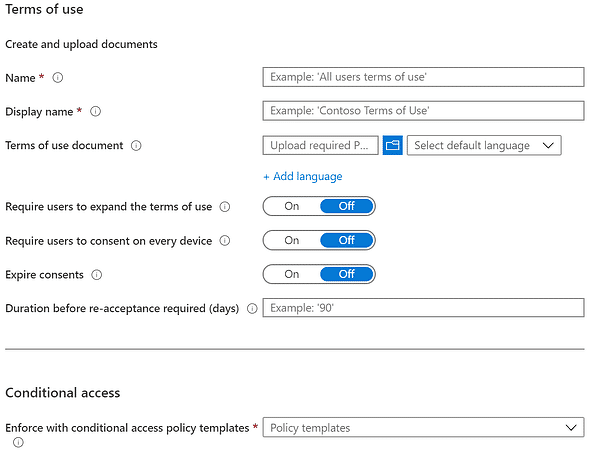 Term of use Microsoft Azure Active Directory (Azure AD) Conditional Access