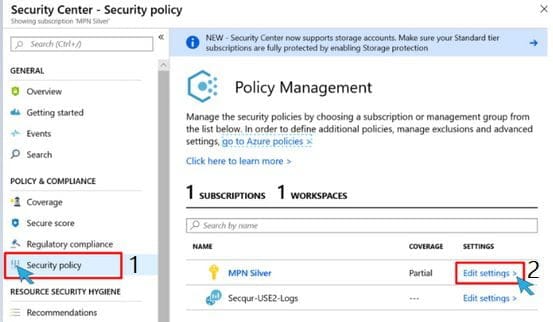 Configure your security policies to Azure Sentinel 