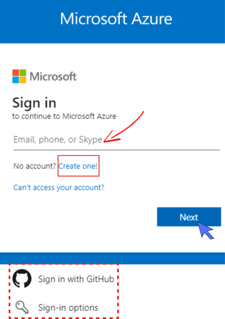 Sign up for an Azure account.