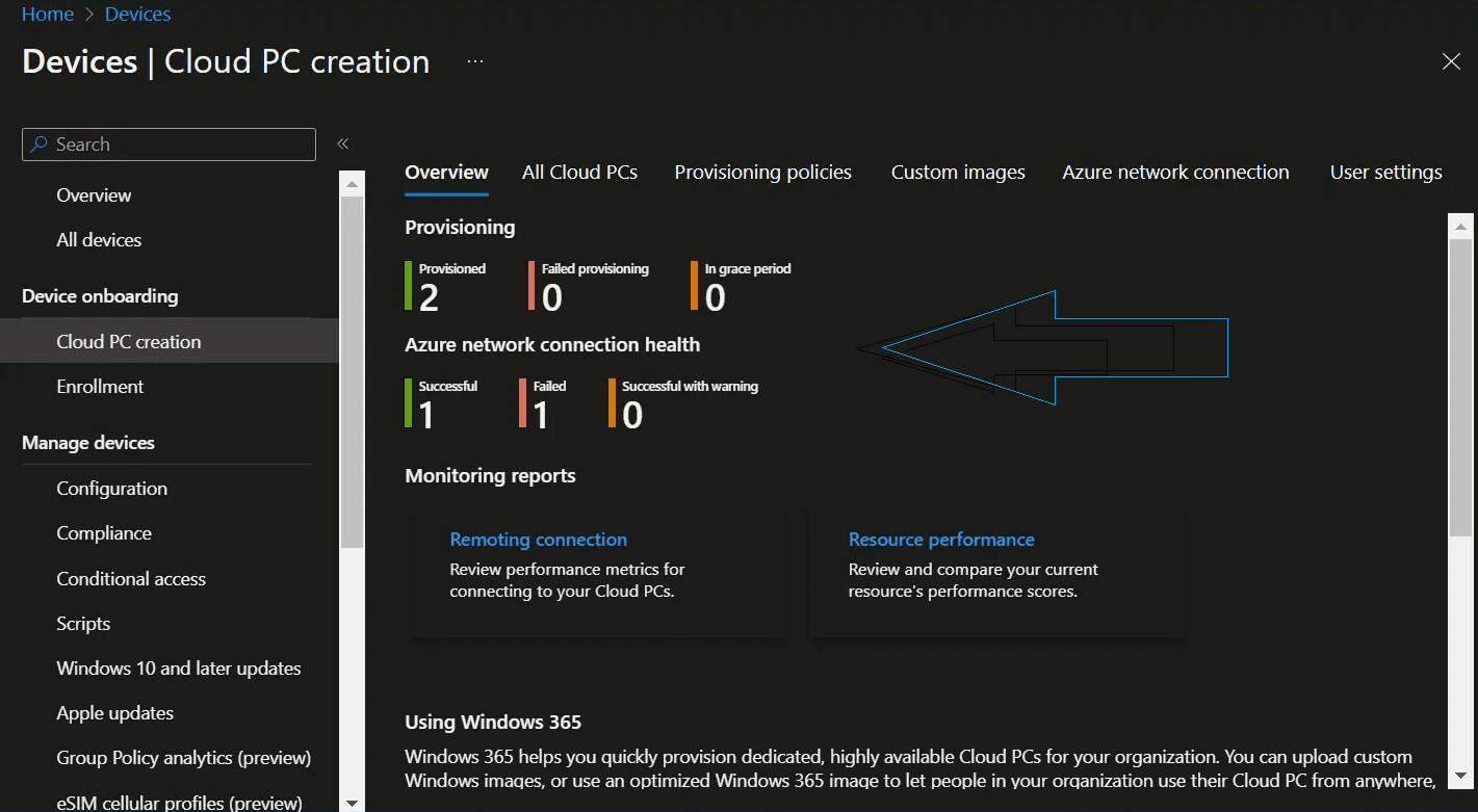 New Devices Experience in Microsoft Intune Admin Portal - TOS