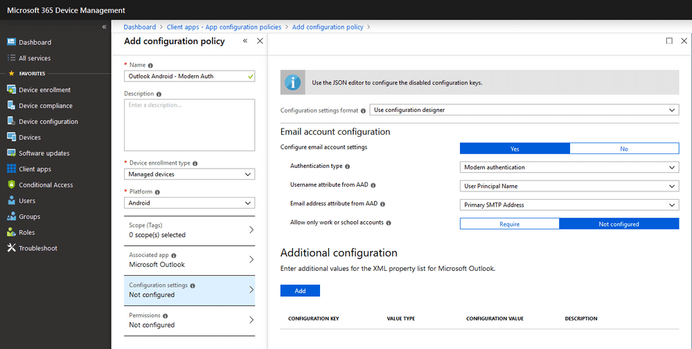 Intune App Configuration Policy Report