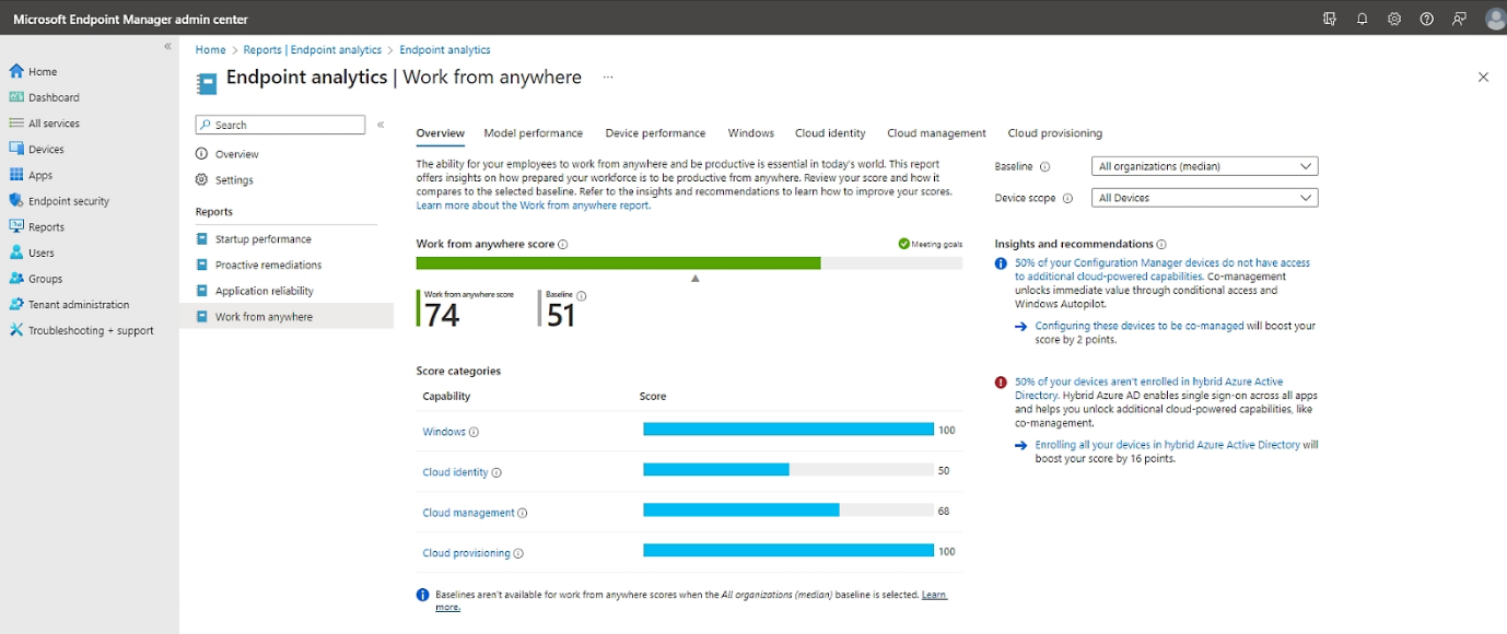 Intune Endpoint Analytics