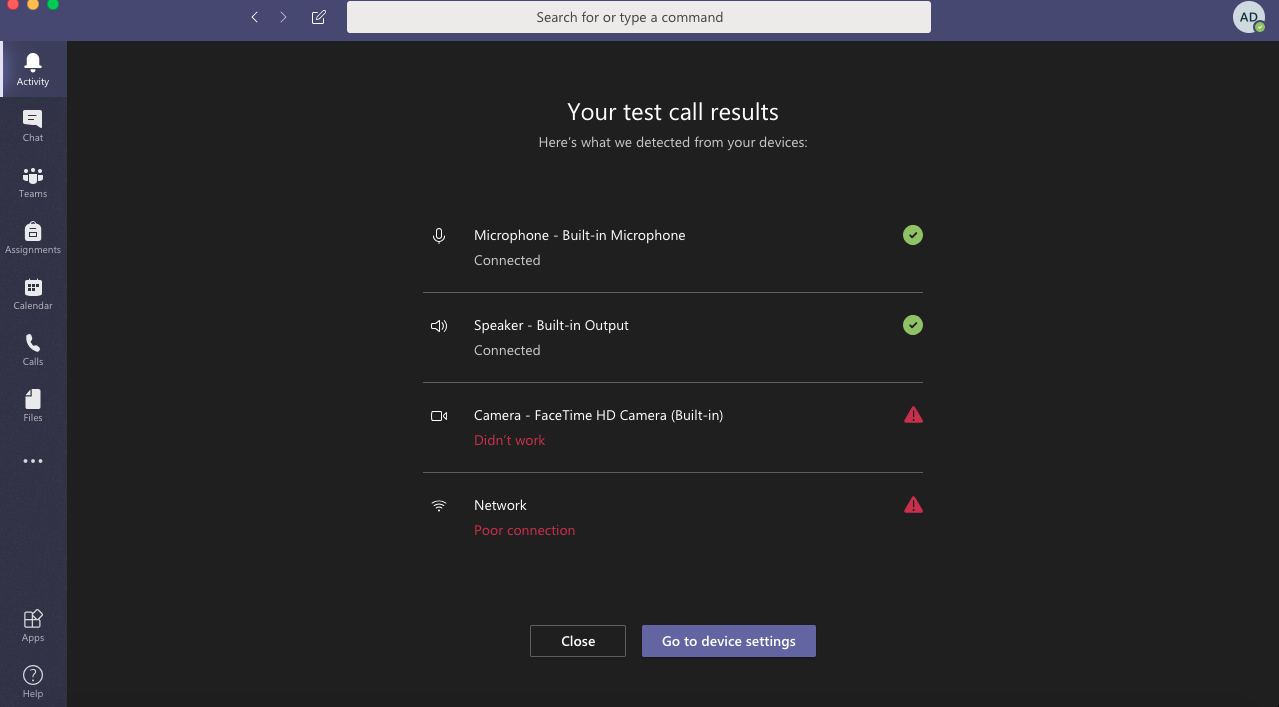 Audio or video not working in meetings