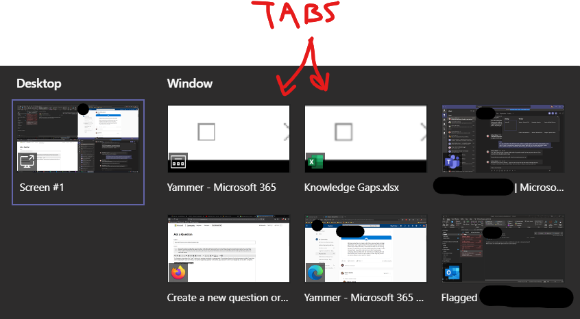 Screen sharing not working