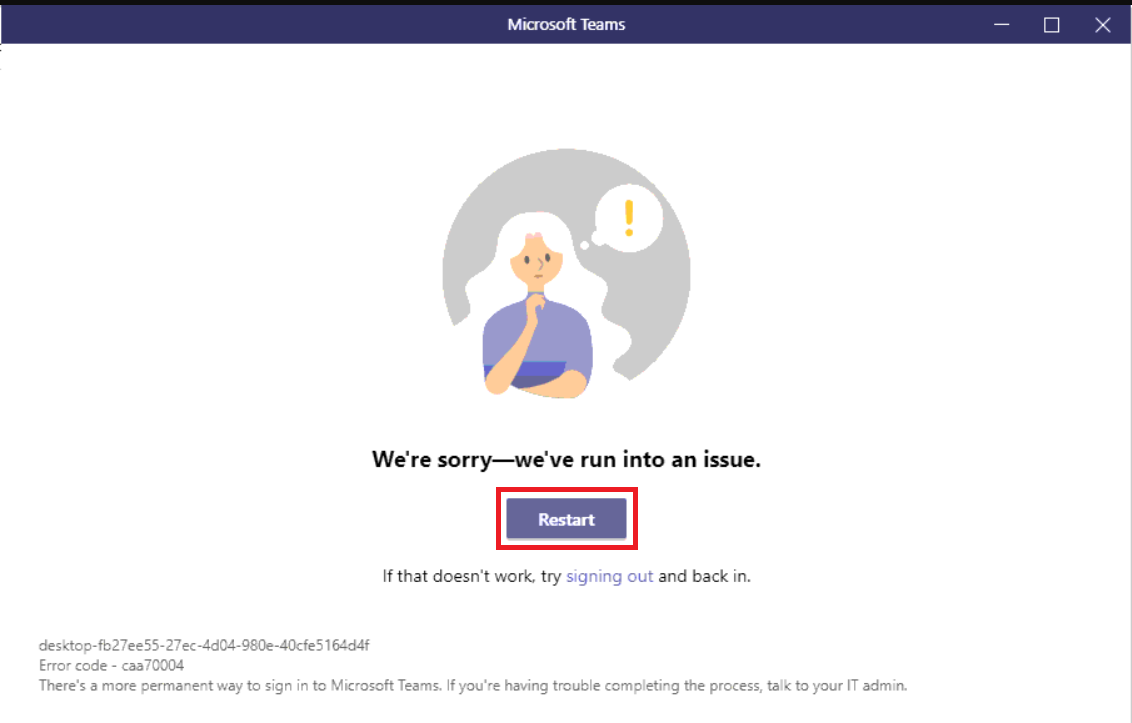 Restart Microsoft Teams